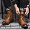 Bottines Homme Cuir Marron Lacets – Image 2