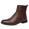 Bottines Homme Cuir Marron Lacets – Image 7