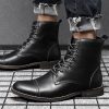 Bottines Homme Cuir Marron Lacets – Image 5