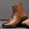 Bottines Homme Cuir Marron Lacets – Image 4