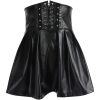 Jupe Simili Cuir Taille Haute