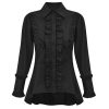 Blouse Victorienne Col Volanté Femme